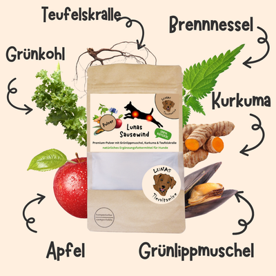 Lunas Sausewind - mit Grünlippmuschel, Glucosamin & Teufelskralle(200g)