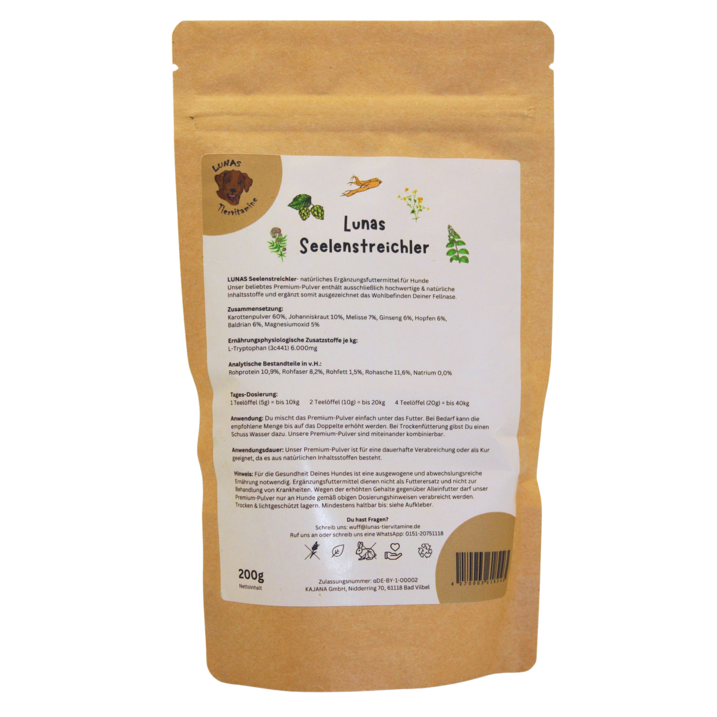 Lunas Seelenstreichler - mit Johanniskraut, Melisse & Ginseng (200g)